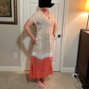 Stark X- long linen dress with pockets